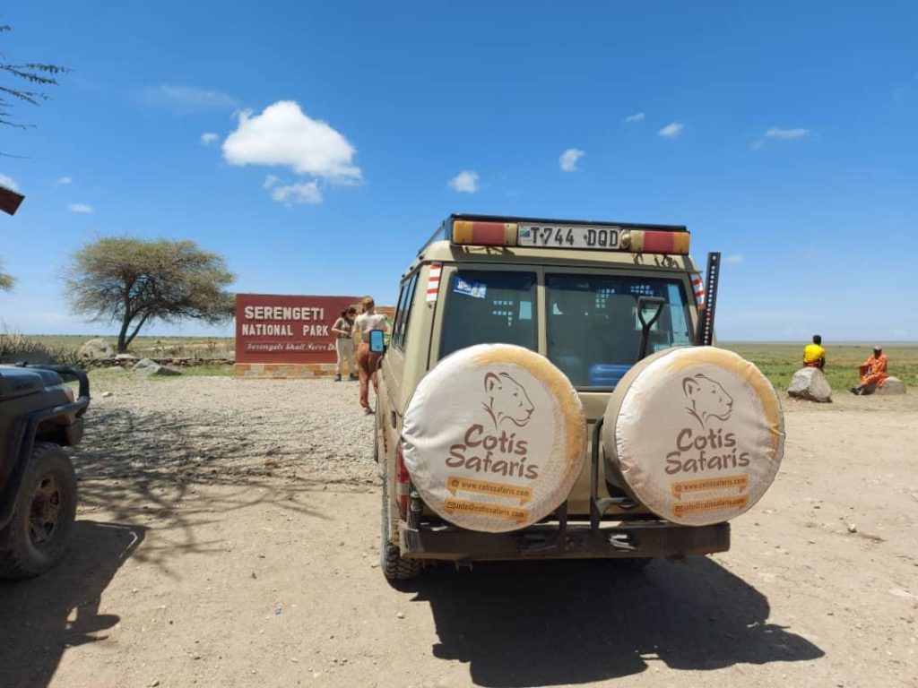A Cotis Safaris Land Cruiser at Serengeti National Park, Tanzania